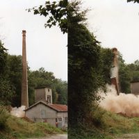 Dynamitage d'une cheminée